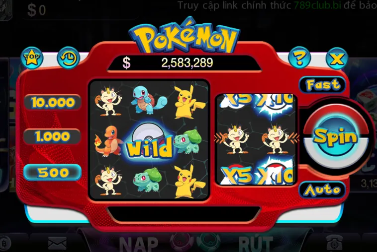 Minigame Pokemon Tại 789Club Bí Kíp Triệu Hồi Thần Thú Săn Hũ Jackpot